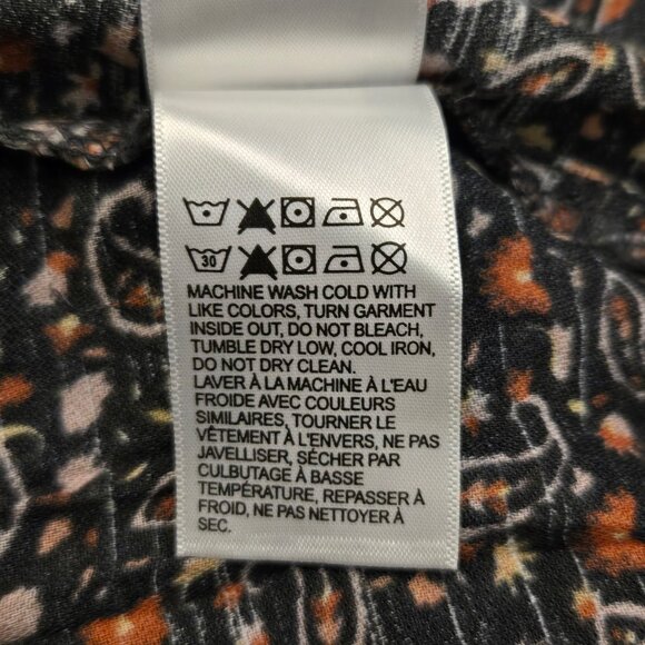 Lucky Brand Womens Paisley Printed Boho Button-Front Peasant Top Green XXL NWT - Picture 10 of 13